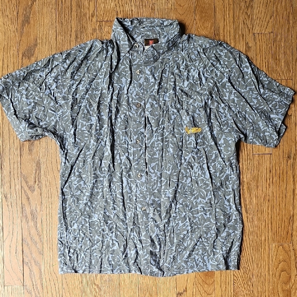 Mens Mossimo Blue/Gray Casual Button Down Shirt Size M
